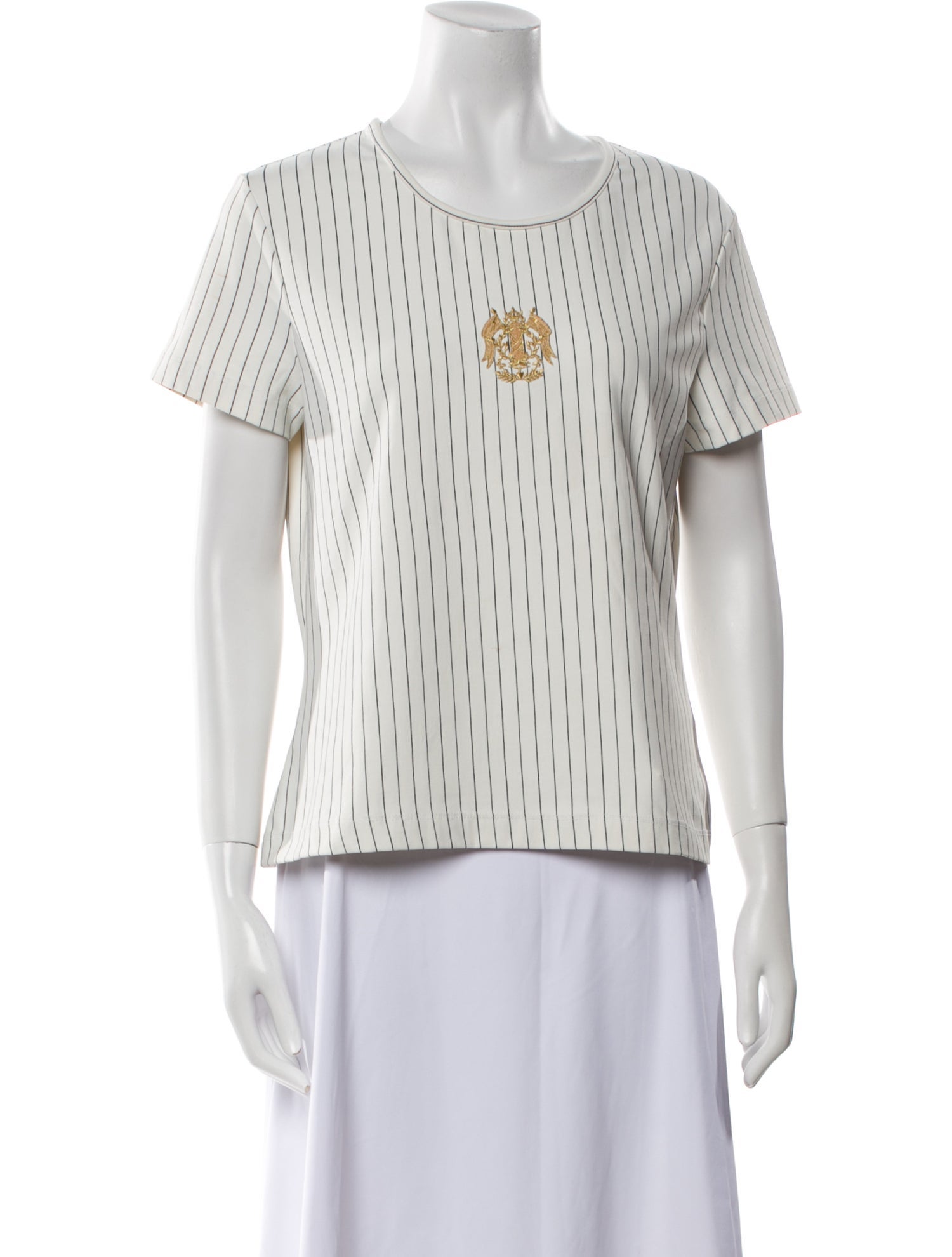 St. John Sport Nylon Striped T-Shirt