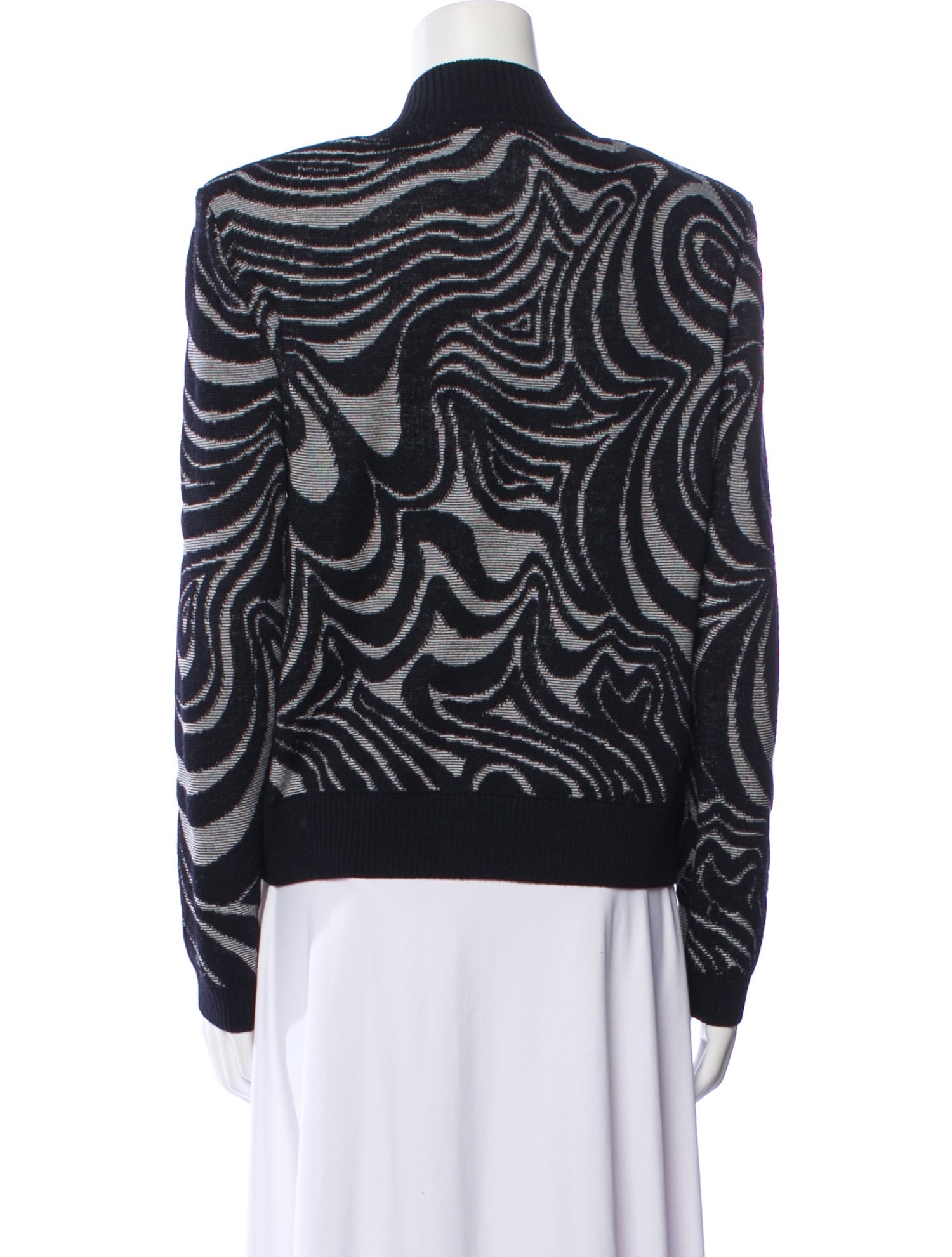 St. John Sport Wool Printed Bomber Jacket