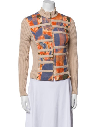 St. John Sport Wool Graphic Print Jacket