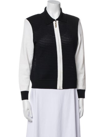 St. John Sport Wool Colorblock Pattern Vest