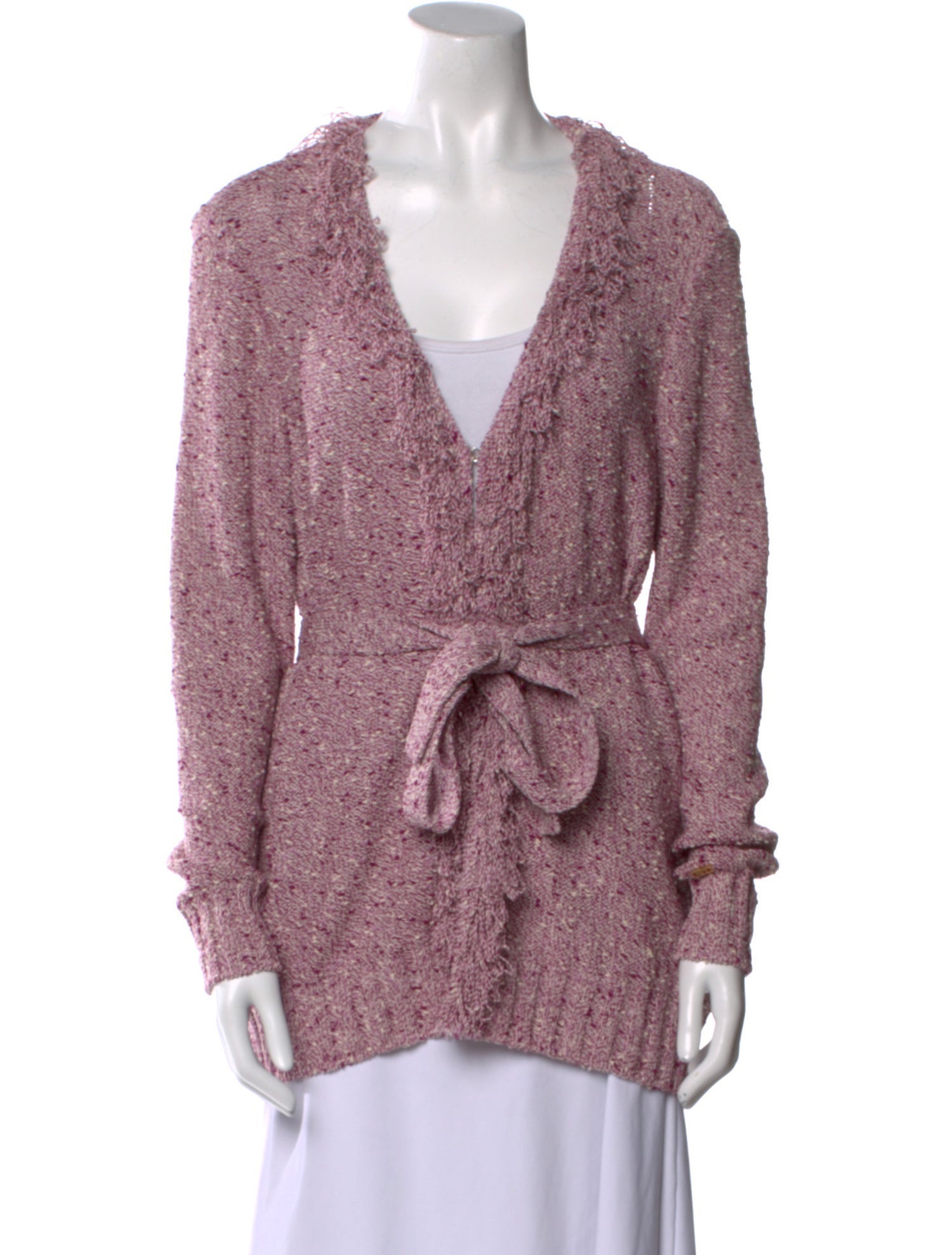 St. John Sport Tweed Pattern V-Neck Sweater