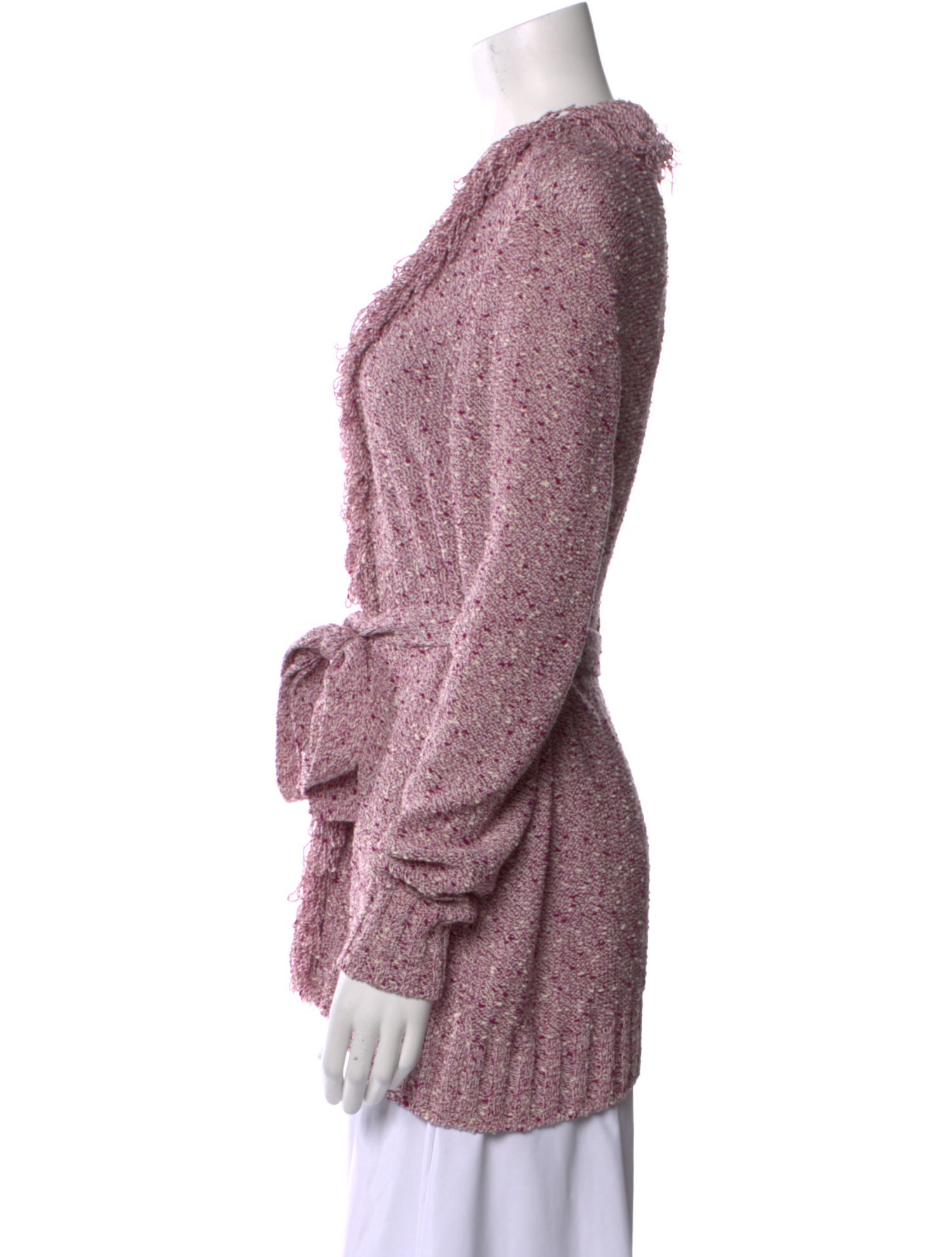 St. John Sport Tweed Pattern V-Neck Sweater