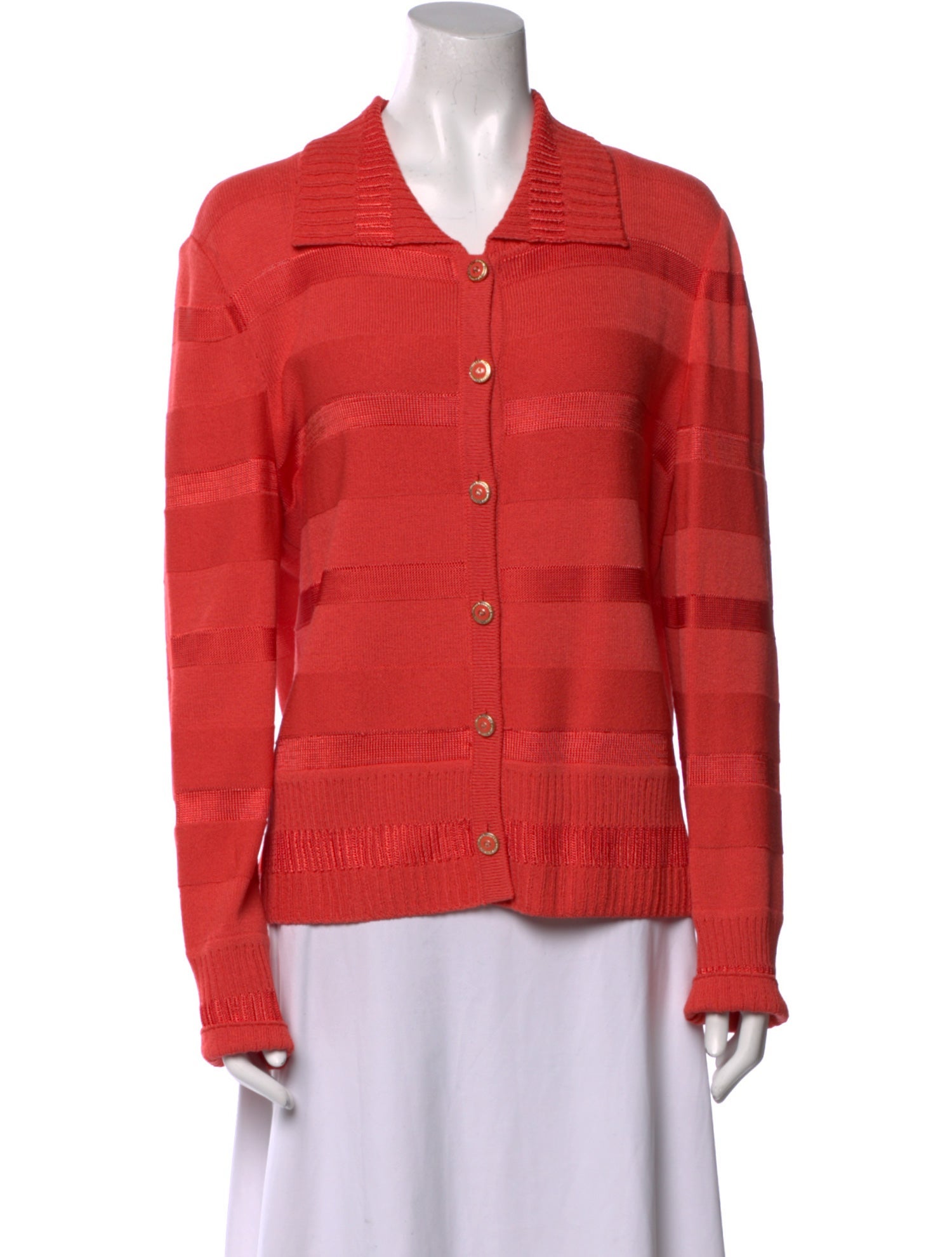 St. John Sport Striped V-Neck Sweater