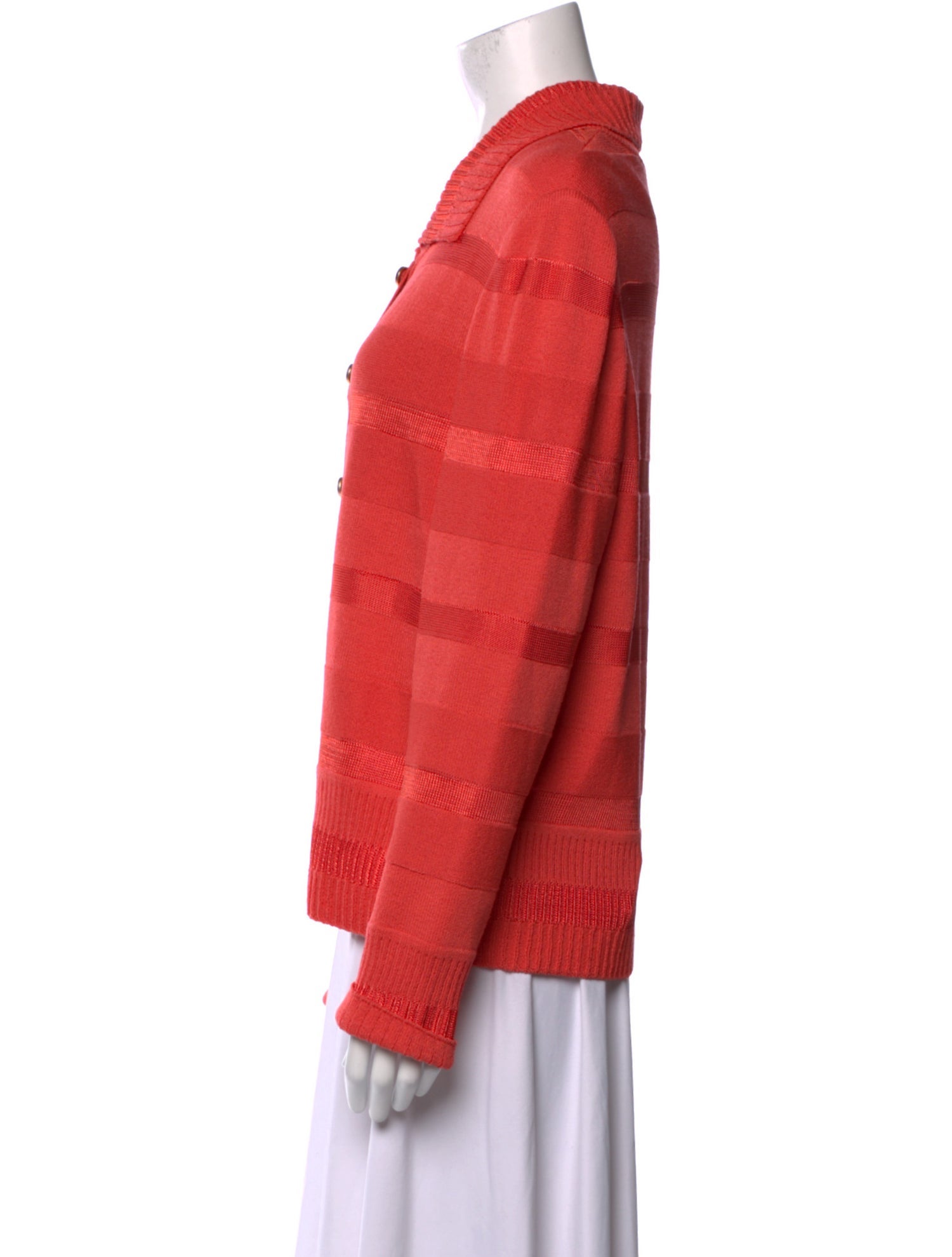 St. John Sport Striped V-Neck Sweater