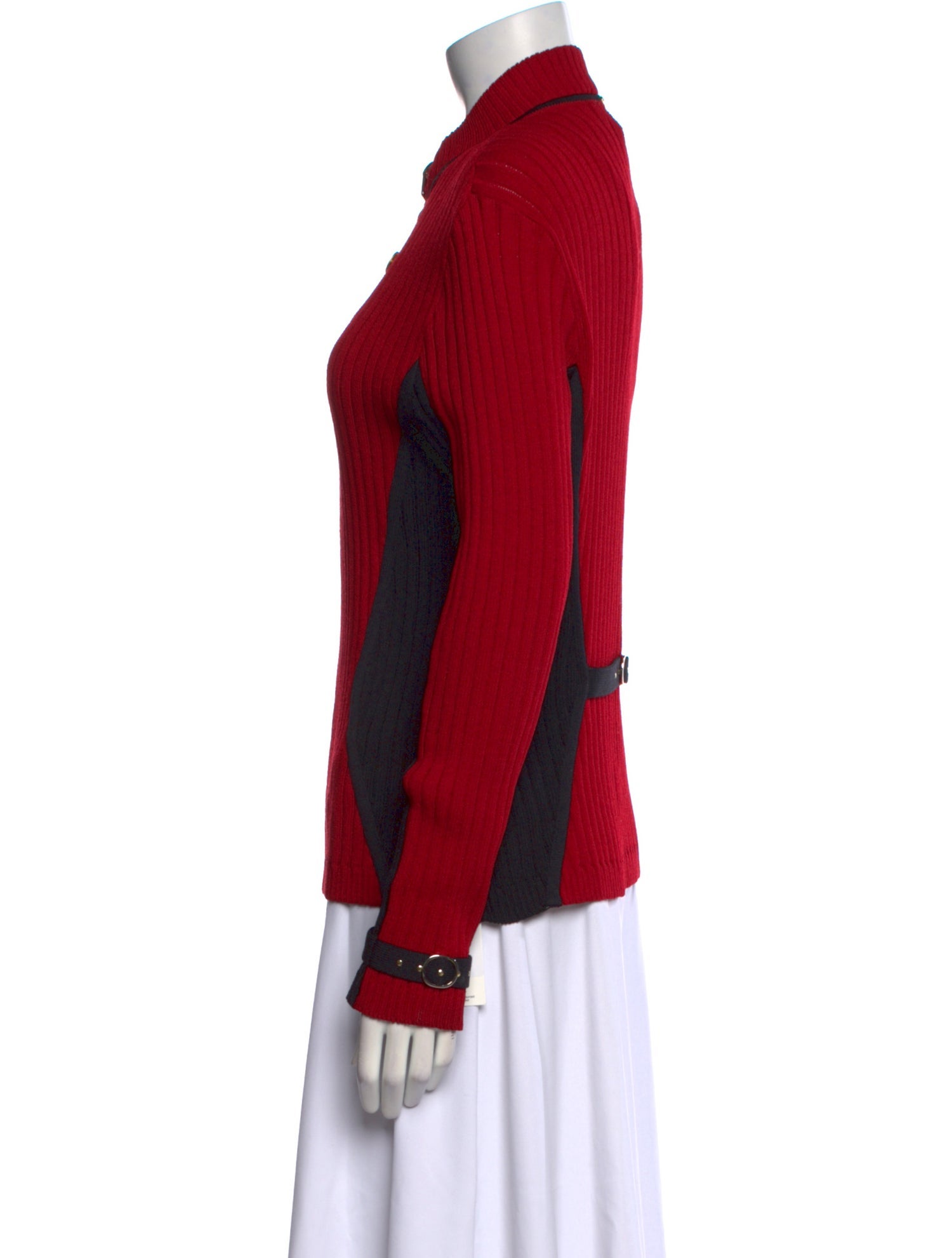 St. John Sport Wool Colorblock Pattern Sweater