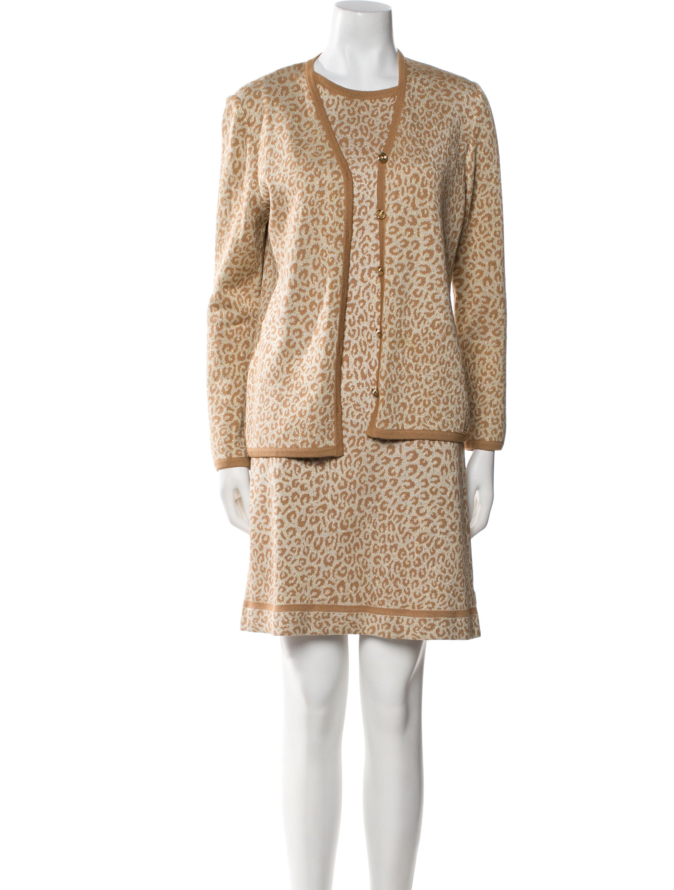 St. John Sport Wool Animal Print Dress Set