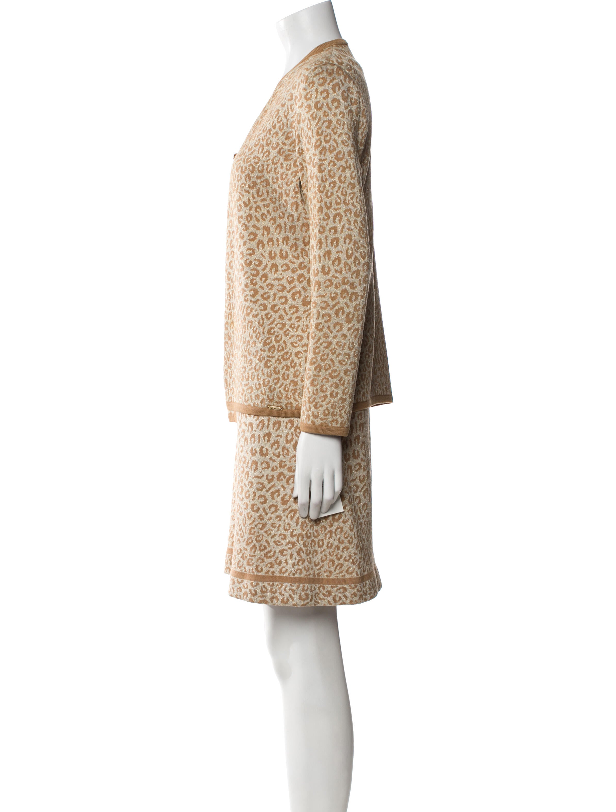 St. John Sport Wool Animal Print Dress Set