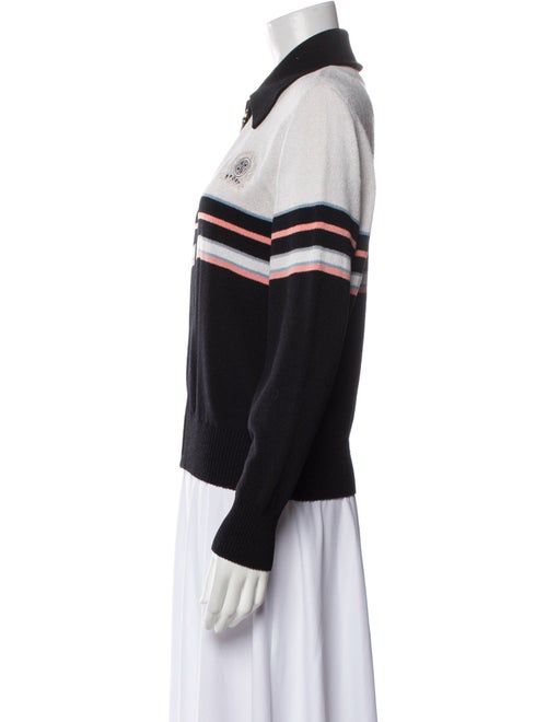 St. John Sport Wool Striped Bomber Jacket