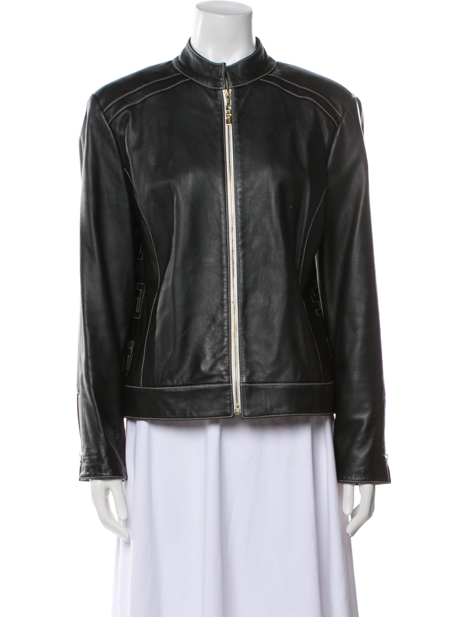 St. John Sport Leather Biker Jacket