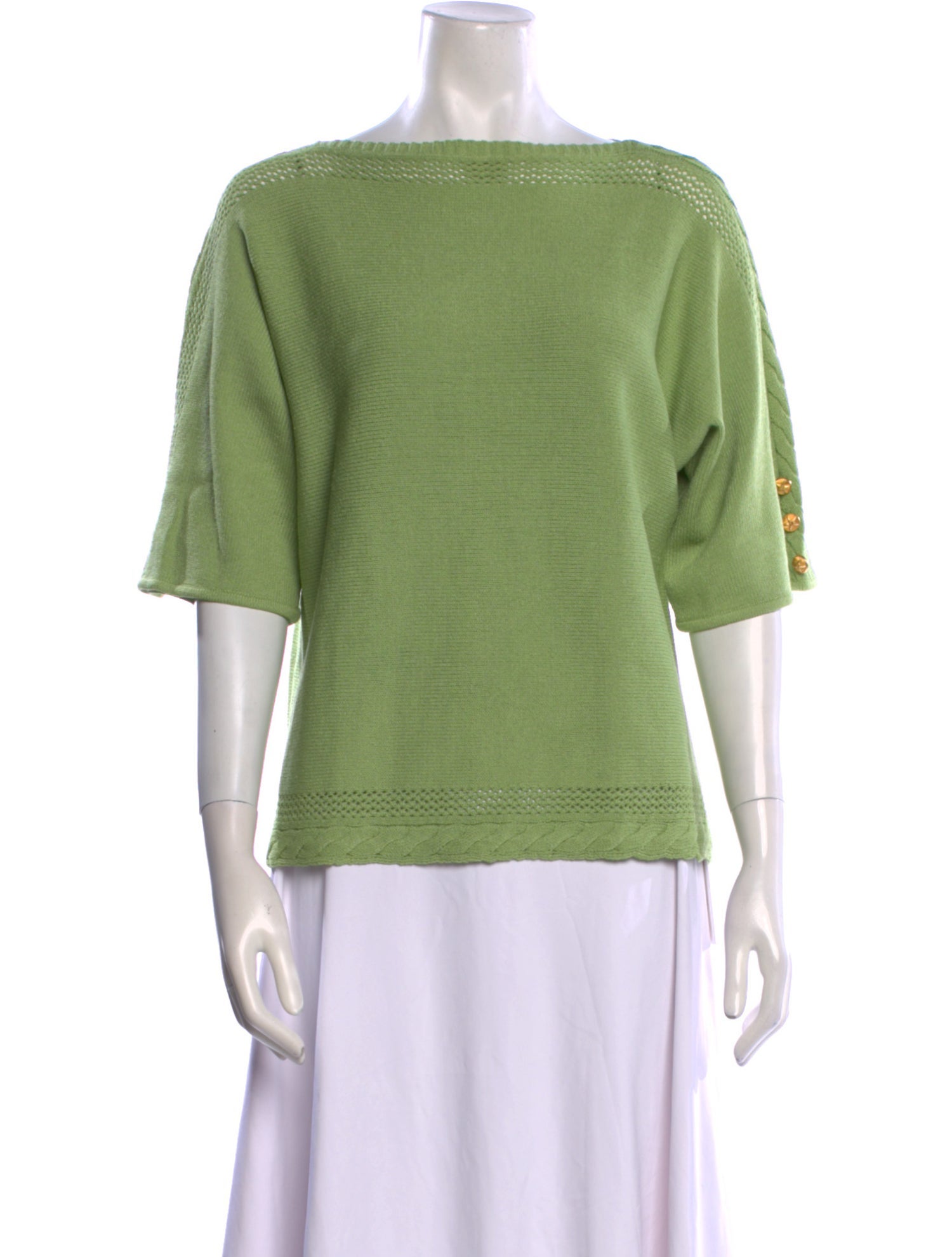 St. John Sport Wool Bateau Neckline Sweater