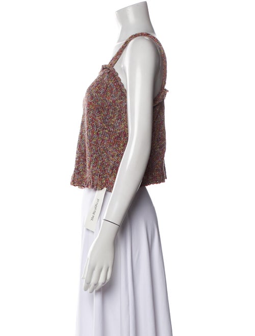 St. John Sport Tweed Pattern Square Neckline Sweater