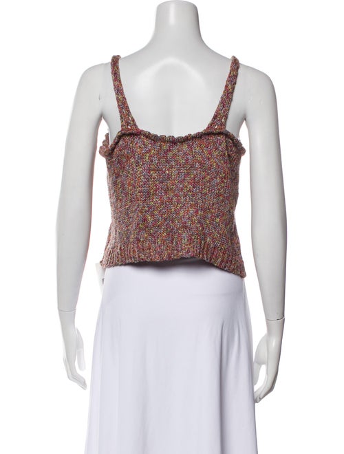 St. John Sport Tweed Pattern Square Neckline Sweater