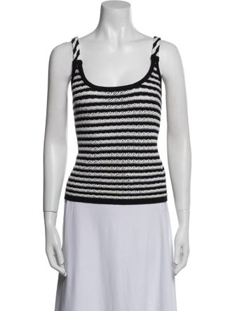 St. John Sport Striped Scoop Neck Sweater