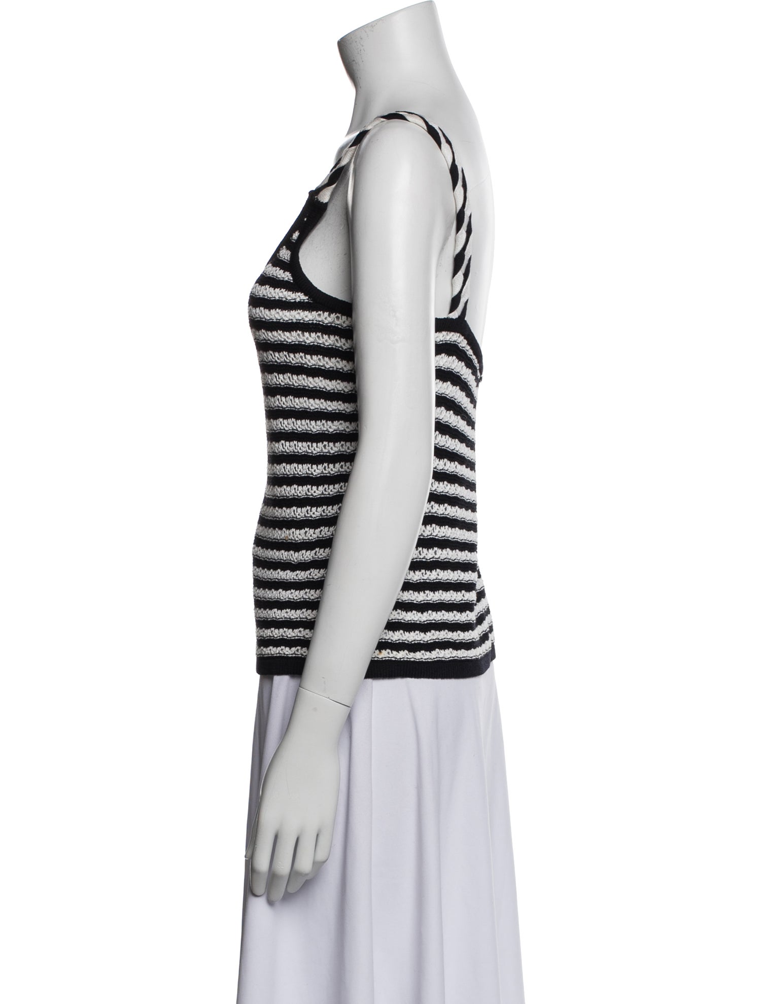 St. John Sport Striped Scoop Neck Sweater
