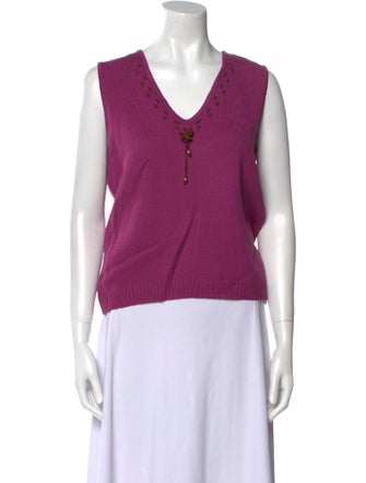 St. John Sport Wool V-Neck Sweater