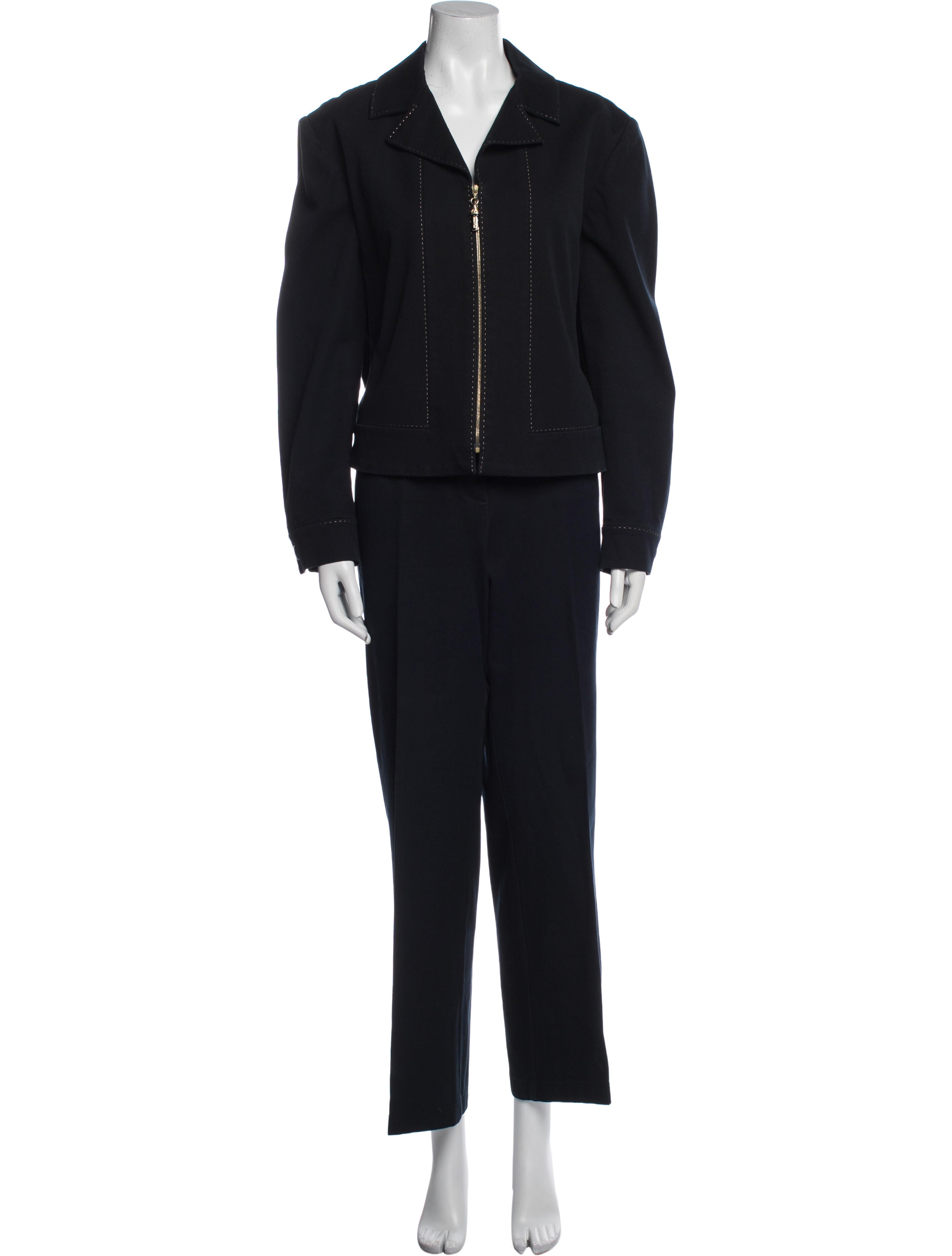 St. John Sport Whipstitch Trim Pantsuit