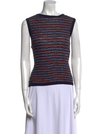 St. John Sport Striped Bateau Neckline Sweater