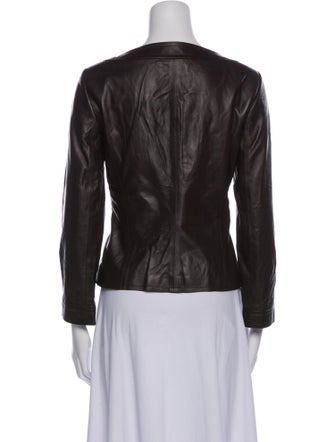 St. John Sport Leather Floral Print Evening Jacket