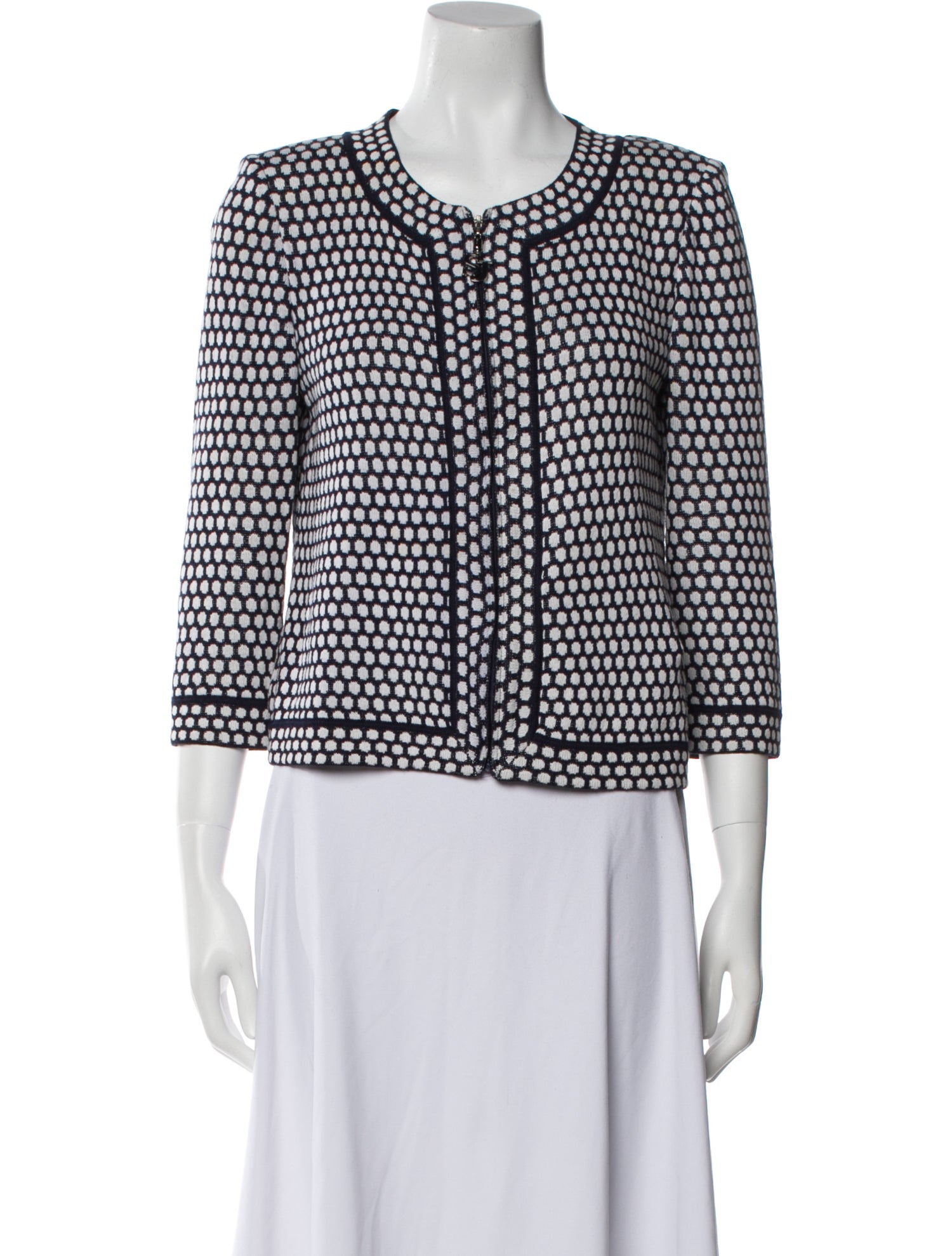 St. John Sport Wool Printed Evening Jacket