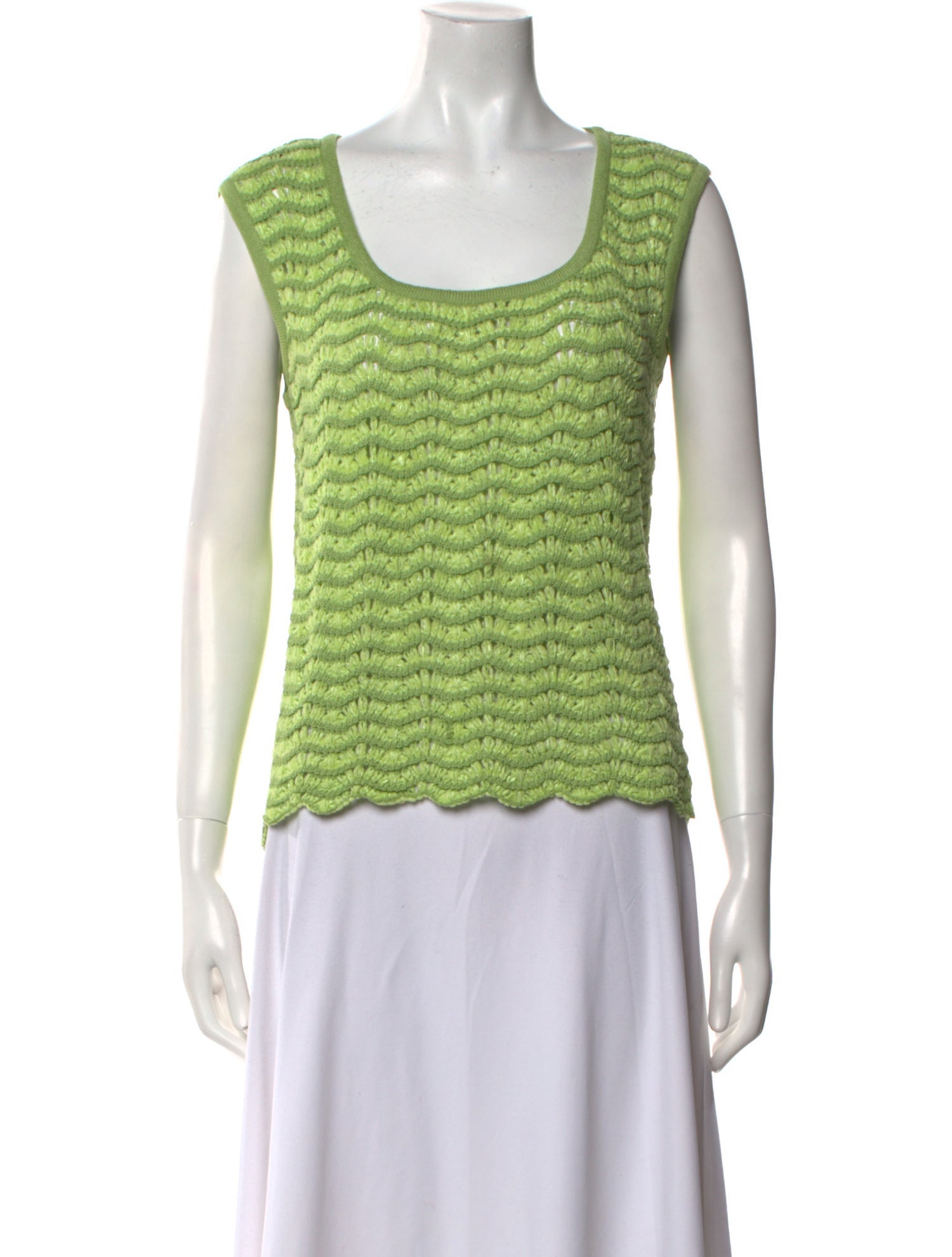 St. John Sport Striped Scoop Neck Sweater