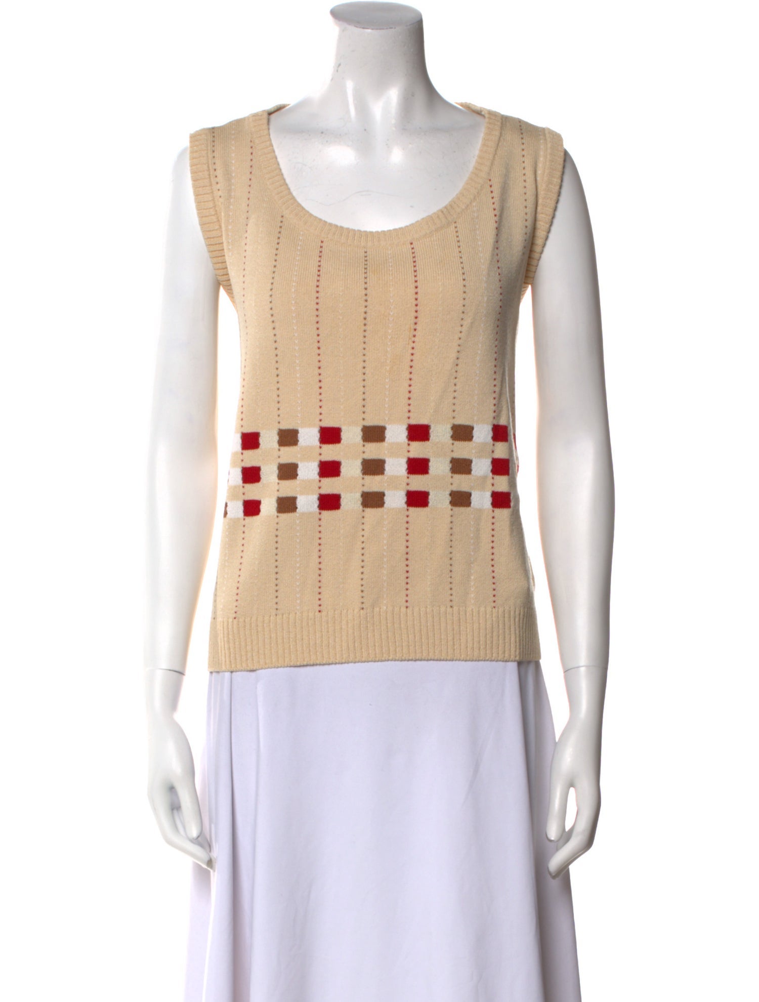 St. John Sport Wool Plaid Print Sweater