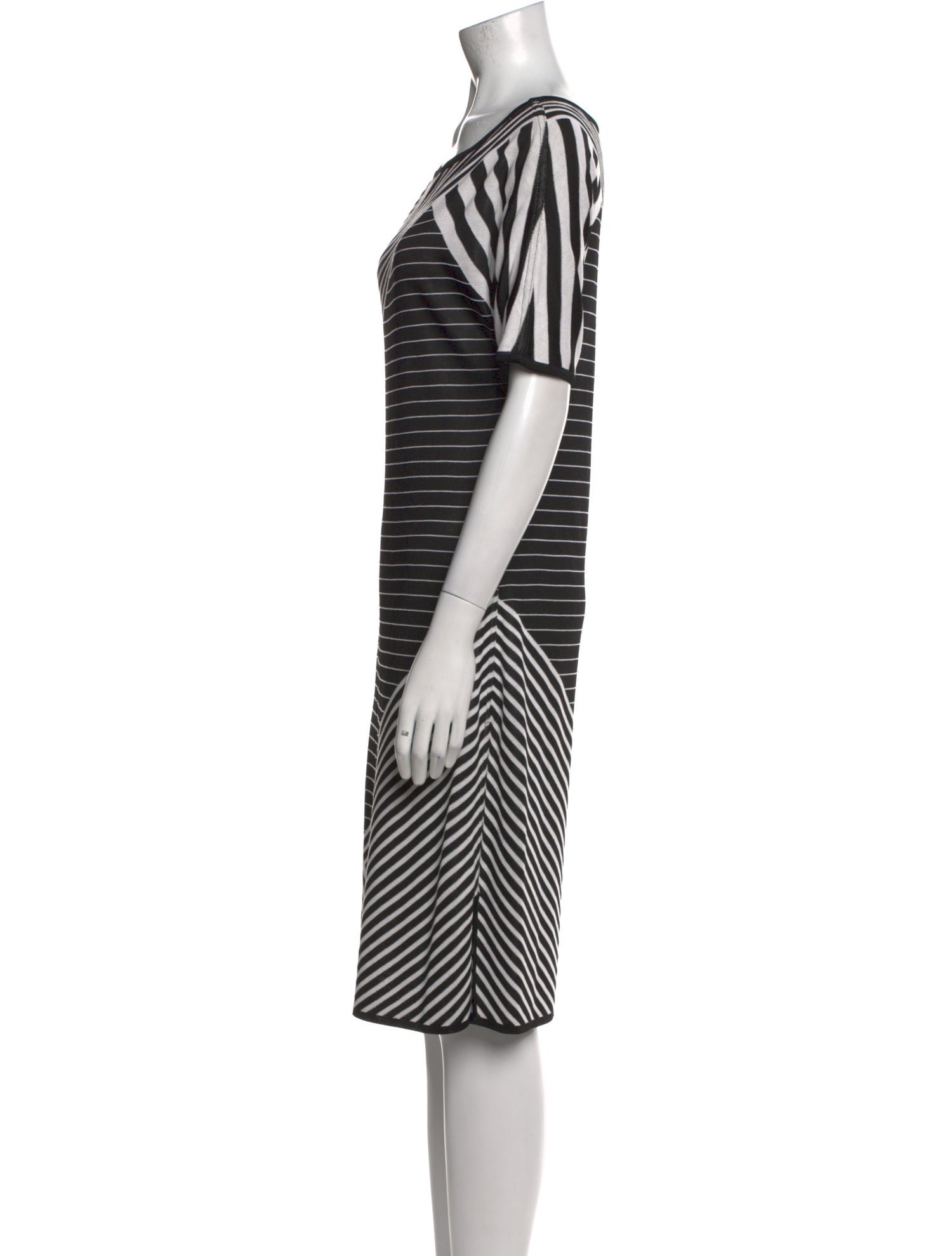 St. John Sport Striped Knee-Length Dress