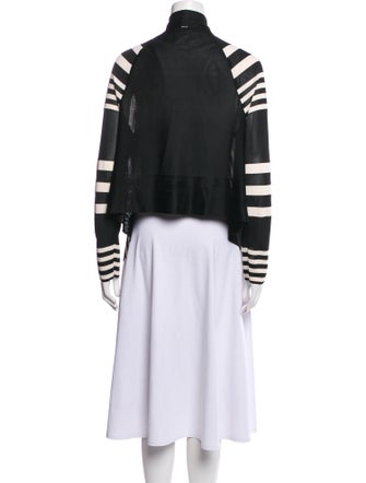 St. John Sport Striped V-Neck Sweater