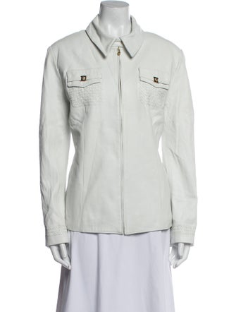 St. John Sport Leather Denim Jacket