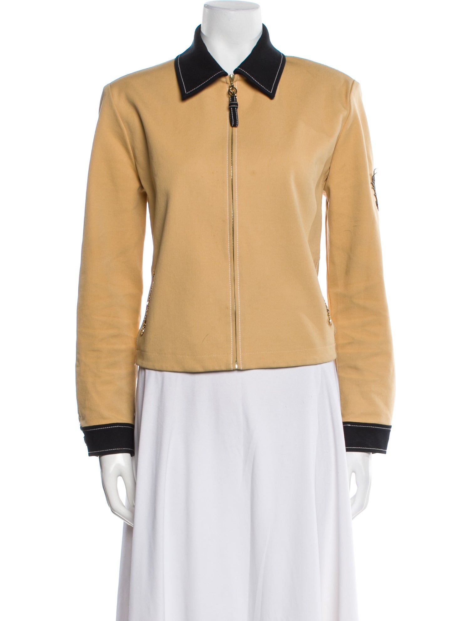 St. John Sport Colorblock Pattern Biker Jacket