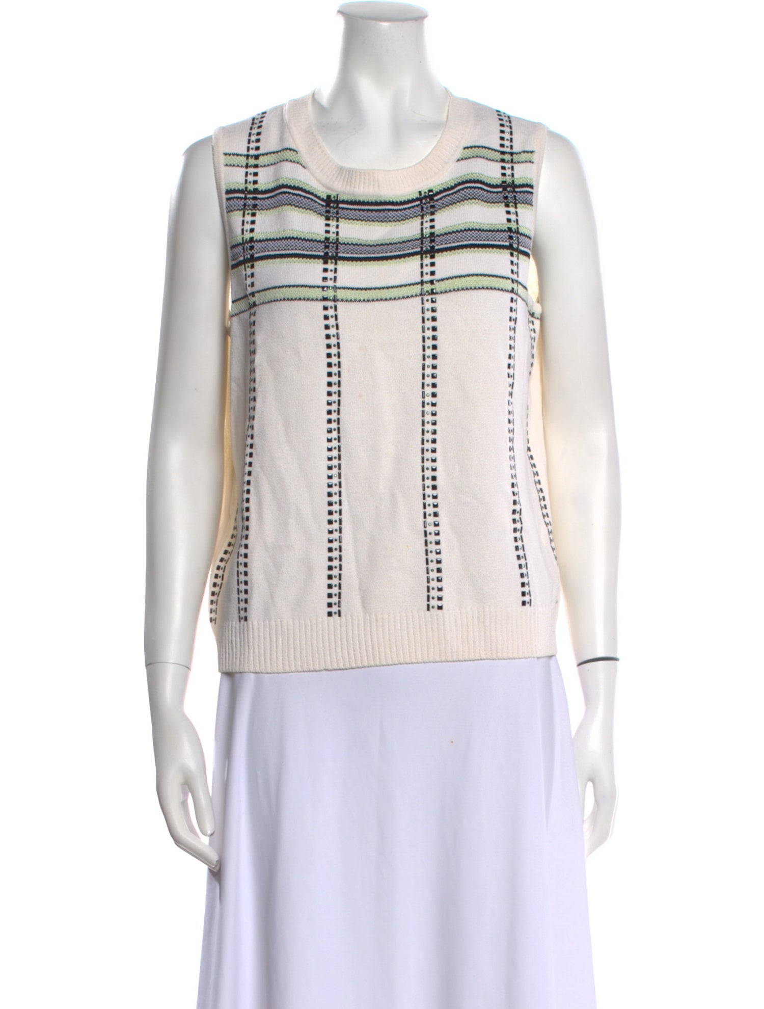 St. John Sport Striped Scoop Neck Sweater