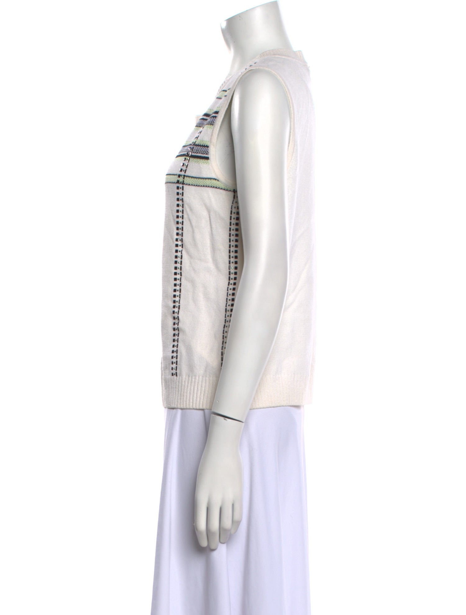 St. John Sport Striped Scoop Neck Sweater