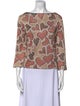 St. John Sport Printed Bateau Neckline Sweater