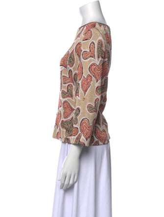 St. John Sport Printed Bateau Neckline Sweater