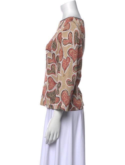 St. John Sport Printed Bateau Neckline Sweater