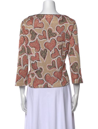 St. John Sport Printed Bateau Neckline Sweater