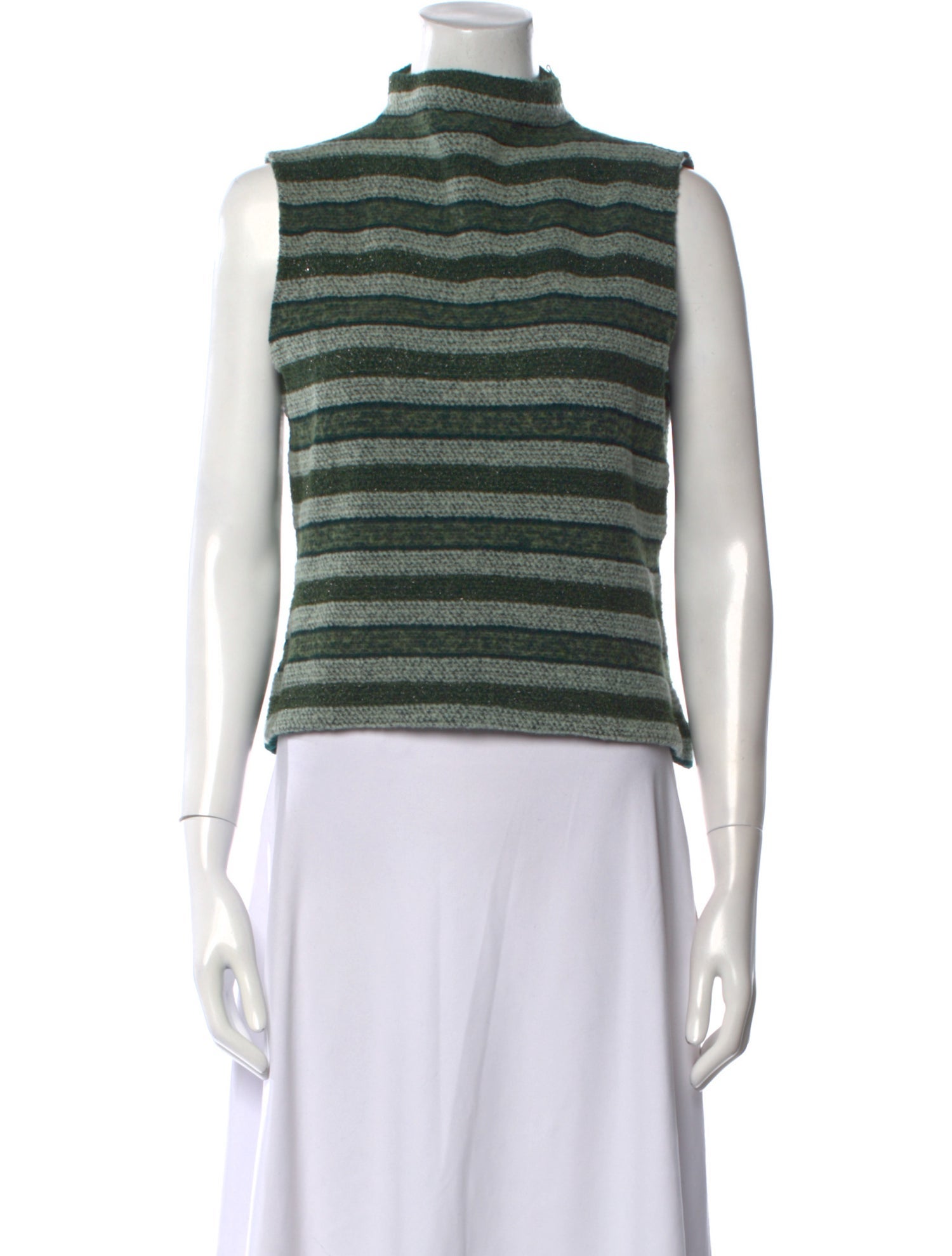 St. John Sport Striped Turtleneck Sweater