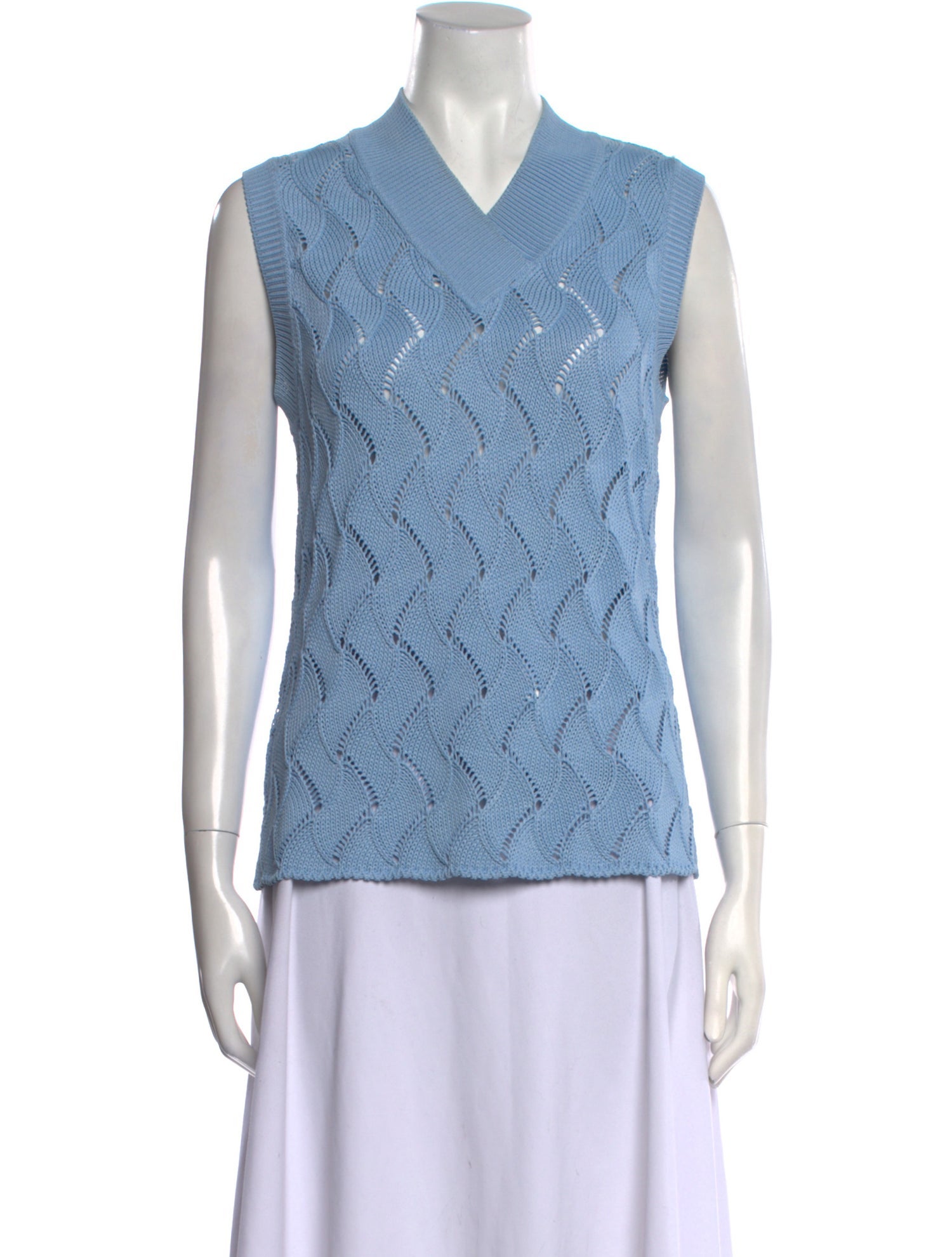 St. John Sport Printed V-Neck Sweater