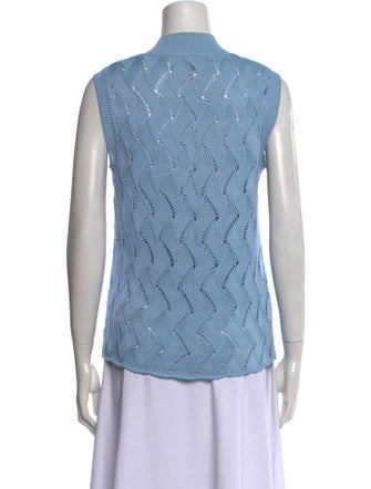 St. John Sport Printed V-Neck Sweater