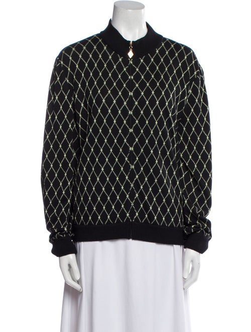 St. John Sport Wool Printed Bomber Jacket