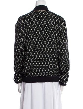 St. John Sport Wool Printed Bomber Jacket