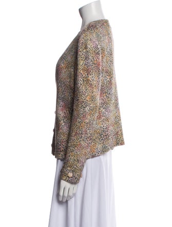 St. John Sport Printed V-Neck Sweater