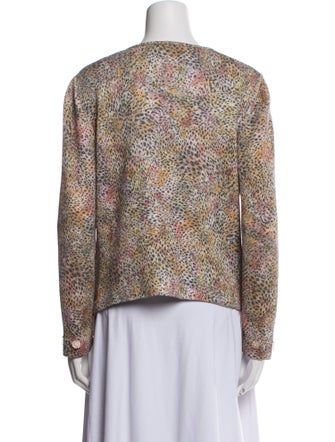 St. John Sport Printed V-Neck Sweater