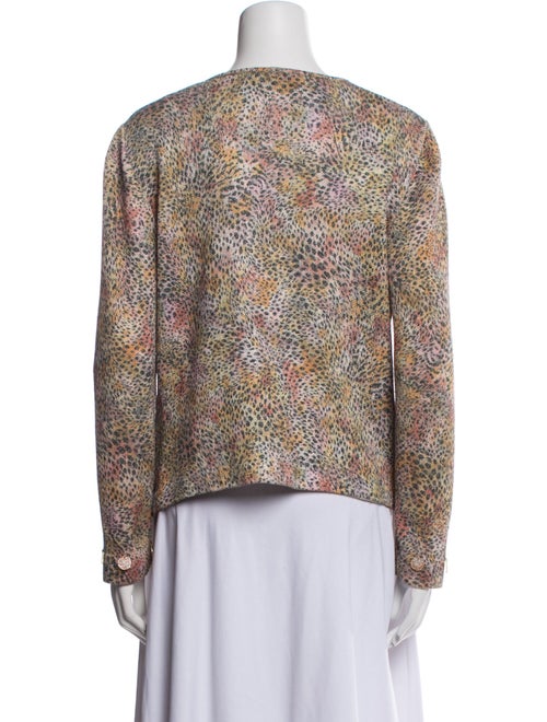 St. John Sport Printed V-Neck Sweater