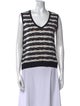 St. John Sport Striped V-Neck Sweater