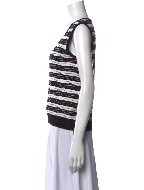 St. John Sport Striped V-Neck Sweater