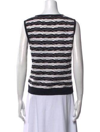 St. John Sport Striped V-Neck Sweater