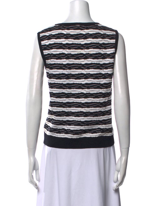 St. John Sport Striped V-Neck Sweater