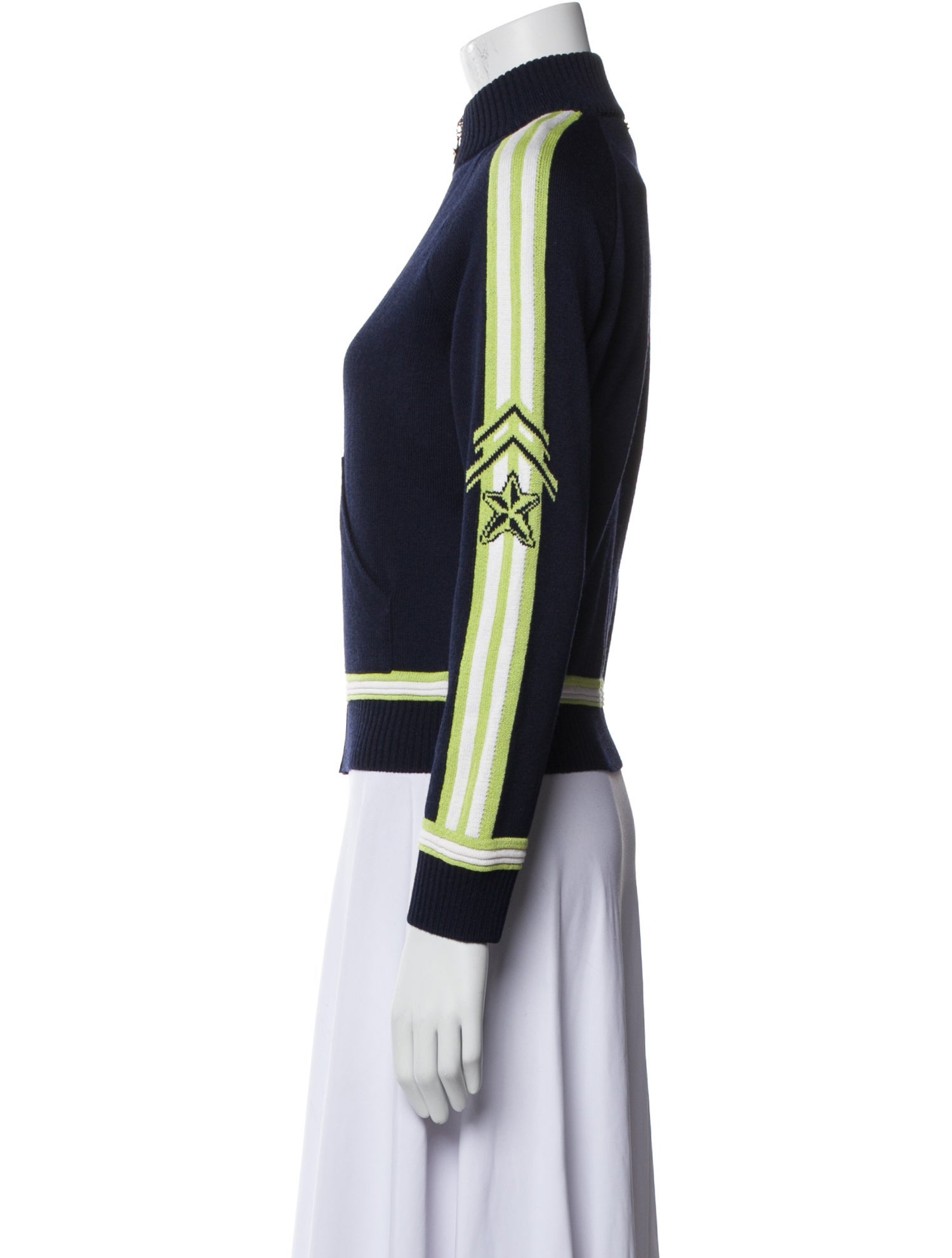 St. John Sport Wool Striped Bomber Jacket