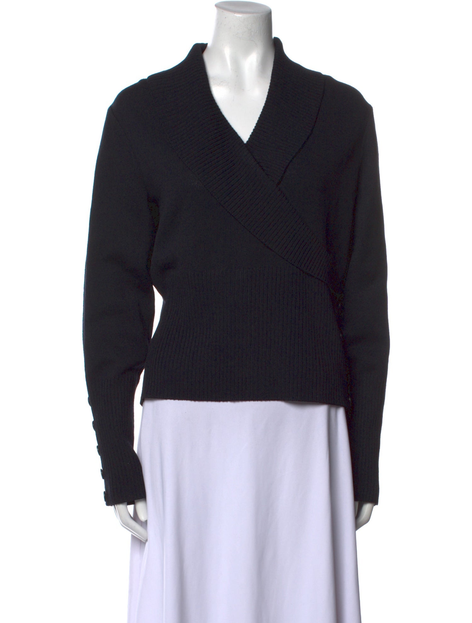 St. John Sport Wool V-Neck Sweater