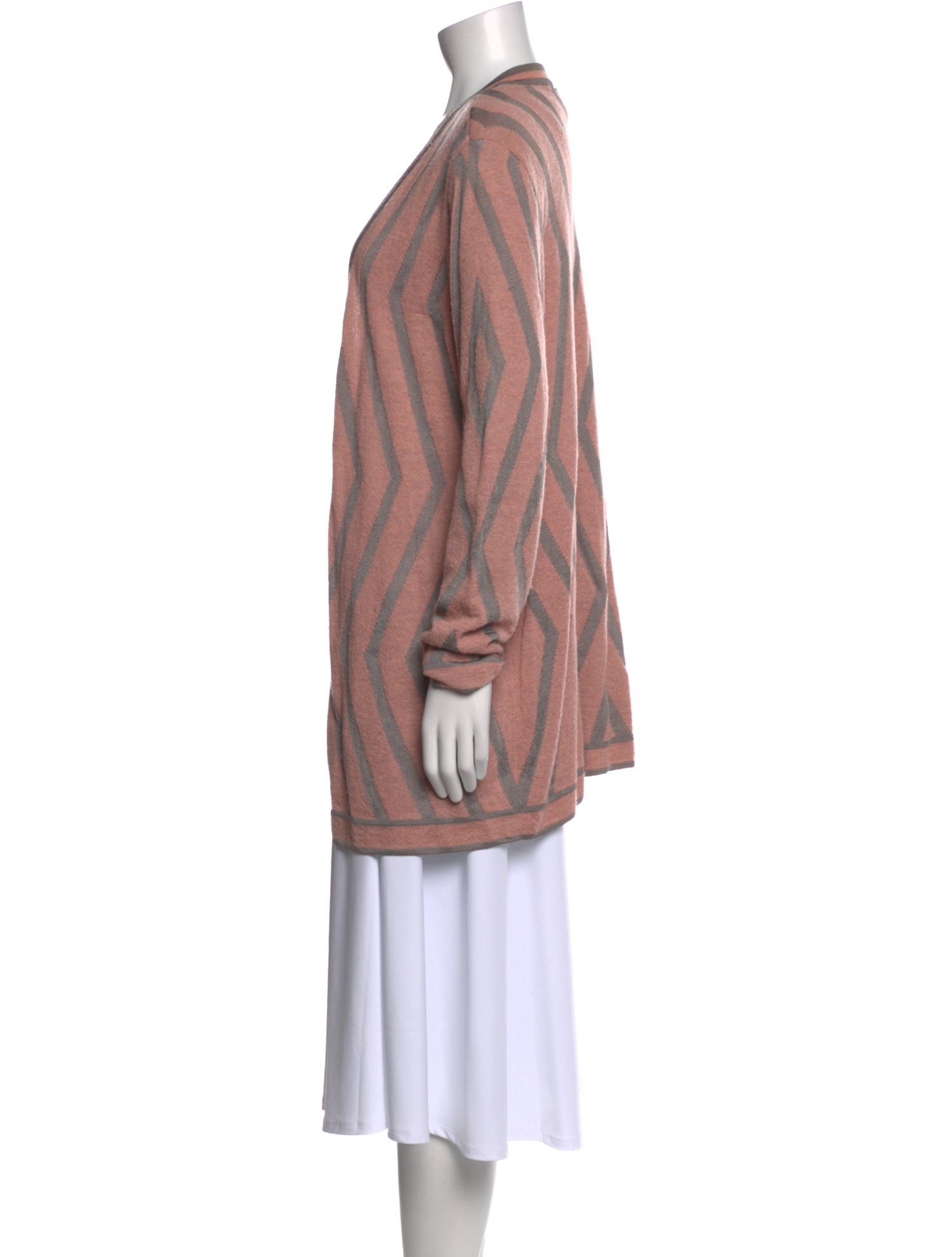 St. John Sport Striped Open Front Sweater